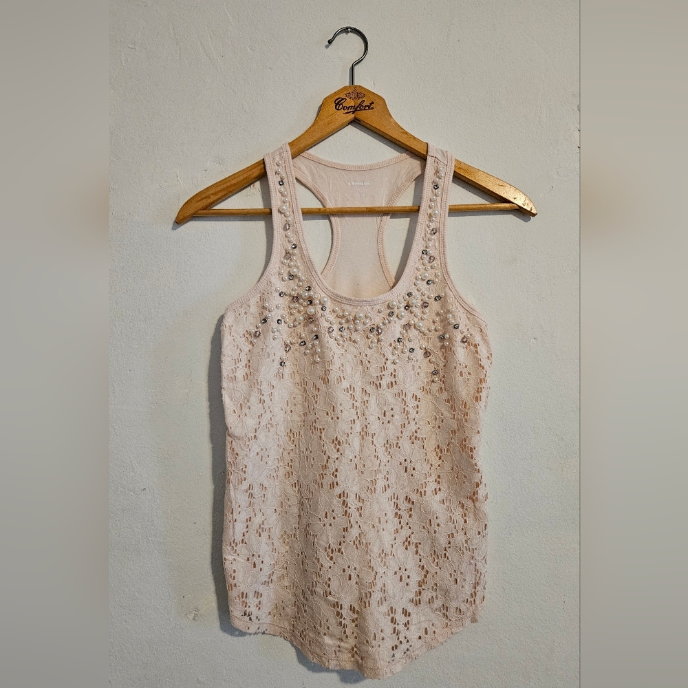 Express Racerback Tank Top in Light Beige